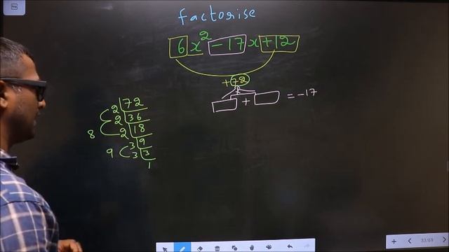 Factorize 〖6x〗^2-17x+12 смотреть онлайн