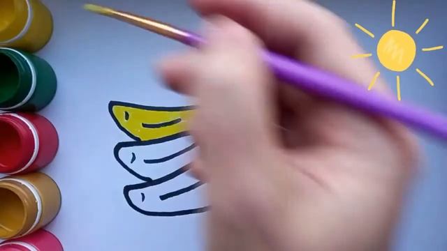 Простые Рисунки Для Детей Банан | Bir Muzun Basit çocuk çizimleri | How To Draw A Banana Easily
