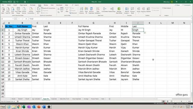 The Best Way To Use Flash Fill in Excel in Hindi! Sample Data Names, Numbers, ID No etc смотреть онлайн