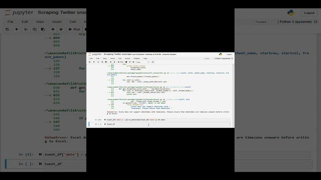 Excel does not support datetimes with timezones full video on channel #python #pythontutorial смотреть онлайн