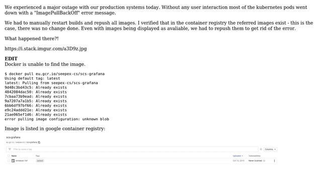 GCP Kubernetes: Cannot pull image - pods died suddenly смотреть онлайн