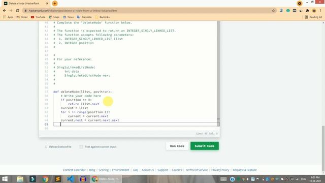 HackerRank Delete a Node problem solution in Python programming | Data Structures and Algorithms смотреть онлайн