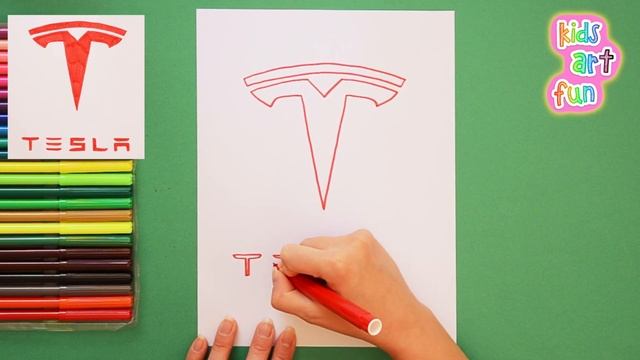 How to draw the Tesla Logo смотреть онлайн