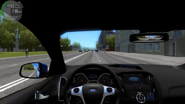 Устраиваем шашки на дороге - быстрая езда на форде в city car driving+играем на руле!! смотреть онлайн