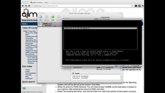 QIIME VirtualBox Install Tutorial смотреть онлайн