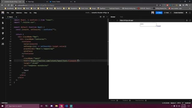 Twitter Tweet Button With Html / React смотреть онлайн