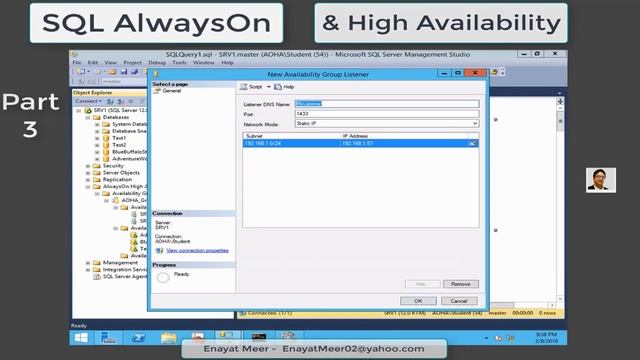 SQL AlwaysOn High Availability Group - Part 3 - step by step смотреть онлайн