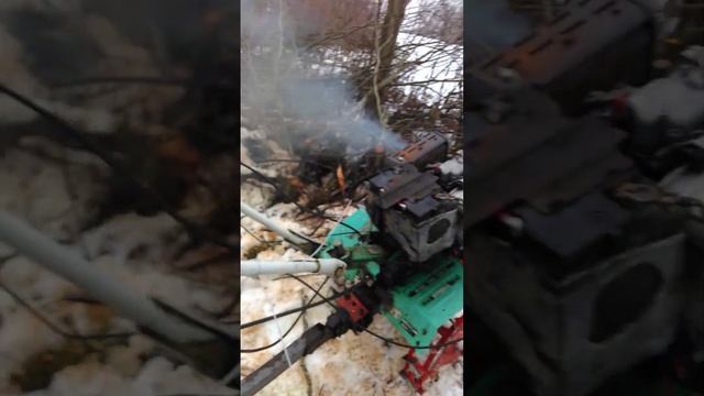 Заготовка дров на мотоблоке зимой смотреть онлайн