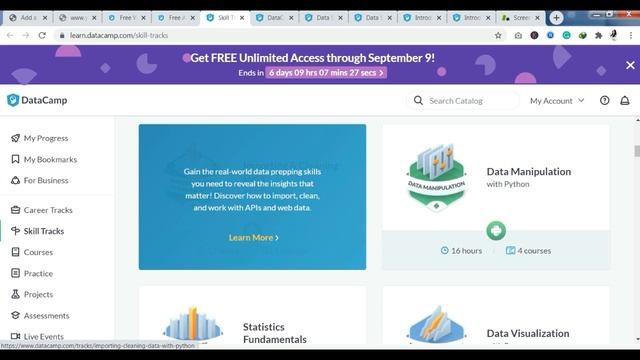 DataCamp Free Online Courses & Certificate |Free Projects | Free Skill Tracks | Unlimited Access смотреть онлайн