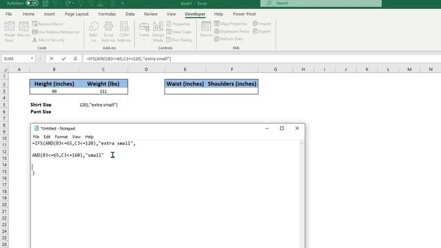 How to use multiple parameters to change cell values using =IFS() + =AND() in Excel! смотреть онлайн
