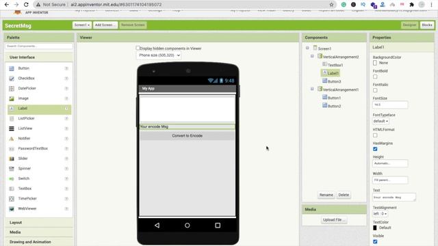 How To Make A Secret Message App In MIT App Inventor 2 [ Encode & Decode ]