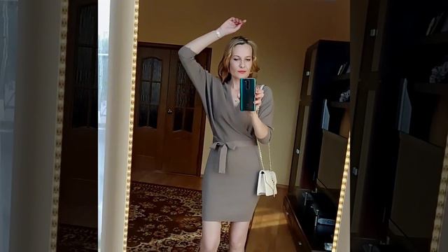 Женское трикотажное платье-свитер. Магазин #YUOOMUOO Official Store смотреть онлайн