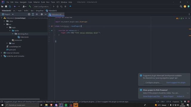 PLUGIN KODLAMAYA SIFIRDAN BAŞLANGIÇ! | minecraft plugin kodlama (Kotlin #1) смотреть онлайн