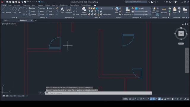 FLOOR PLAN OF (33'8" * 43'7") AUTOCAD DRAWING смотреть онлайн