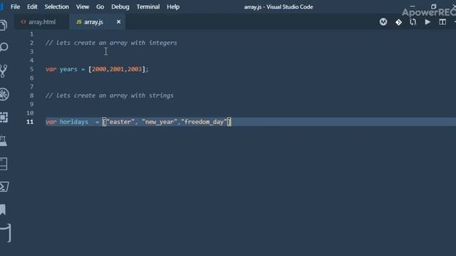 learn javascript arrays in few minutes!! смотреть онлайн