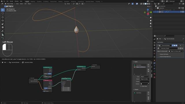 Easy Follow Path Animation with Geometry Nodes [Blender 3.3] ✒️ смотреть онлайн