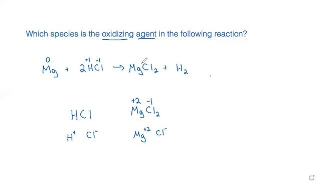 Chemistry: Which species is the oxidizing agent in the following reaction? Mg + 2HCl = MgCl2 + H2 смотреть онлайн