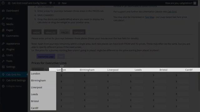 Cab Grid Pro Taxi Price Calculator plugin for Wordpress - install & configure (v1.1) смотреть онлайн