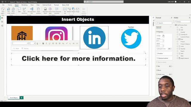 8.2 Insert Text in Power BI | Power BI Tutorial for Beginners | By Carl Huff смотреть онлайн