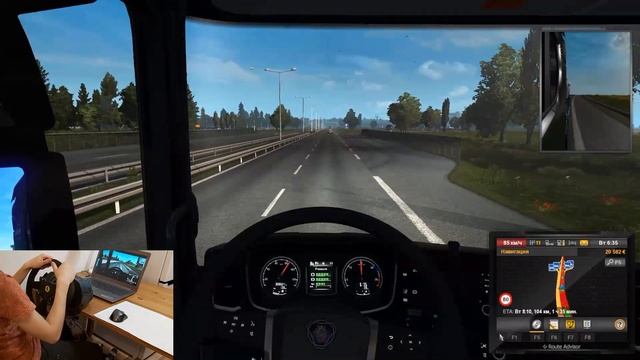Рейс в Польшу. Euro Truck Simulator 2 на руле Thrustmaster Alcantara Edition. ETS в Польше. смотреть онлайн