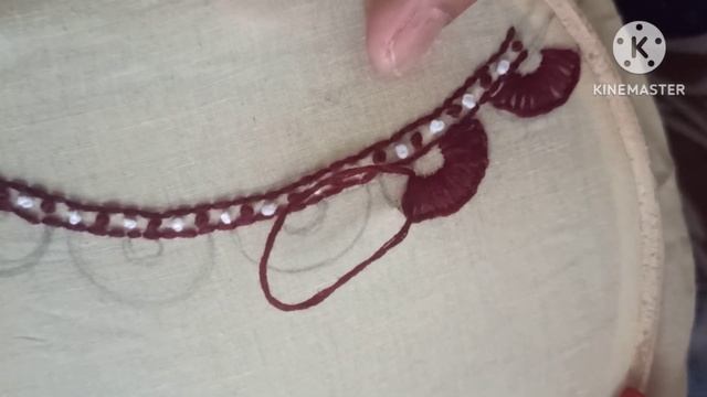 Hand embroidery|| neck line design|| using perl смотреть онлайн