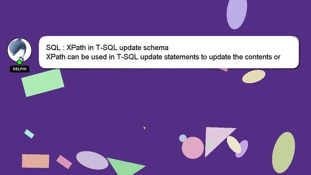 SQL : XPath in T-SQL update schema смотреть онлайн