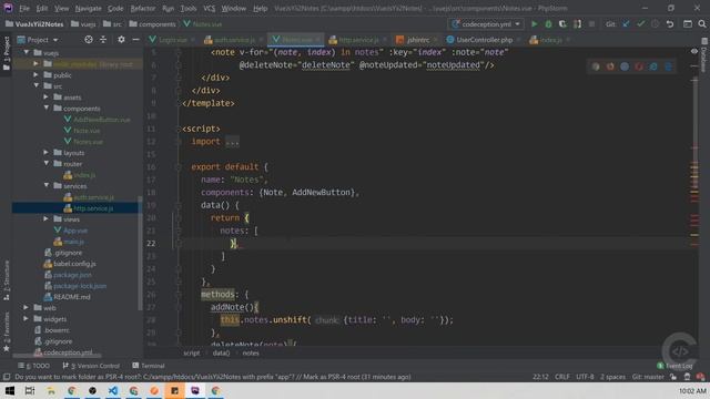 Vue.js & Yii2 REST API notes app - Connect front to API | Part 4 смотреть онлайн