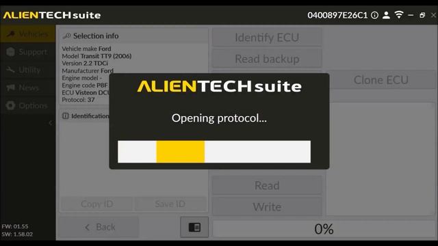 Ford Transit 6C11-12A650-AN DCU101 Engine ECU Cloning with Kess3 смотреть онлайн