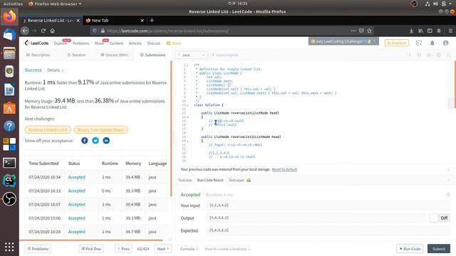 LeetCode 206- Reverse Linked List Solution смотреть онлайн