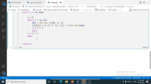 Python: tính định thức và tìm ma trận nghịch đảo смотреть онлайн