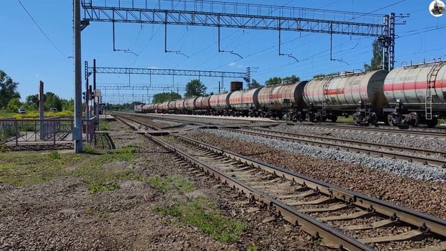 Железная дорога. Электровоз ВЛ11.8-633Б/ВЛ11.8-634 с грузовым поездом. смотреть онлайн