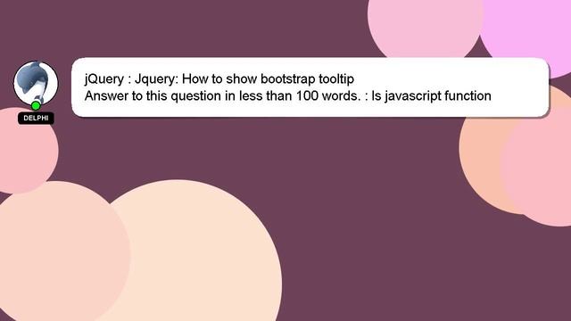 jQuery : Jquery: How to show bootstrap tooltip смотреть онлайн