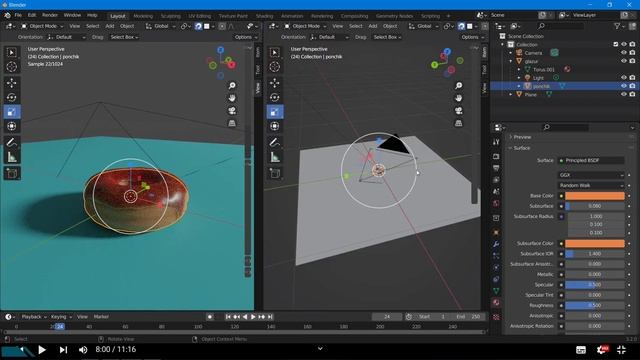 Making donut in blender 3.2 / делем пончик в блендере смотреть онлайн