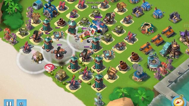 BOOM BEACH Снос ВОИНАМИ базу 61лвл с защитой КОГОТЬ И КОТЕЛ!!! смотреть онлайн