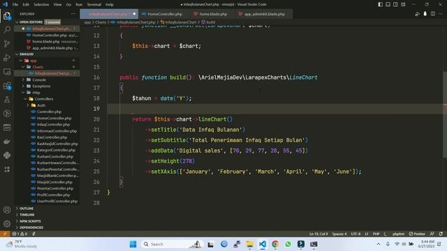 Laravel #59 Cara Mudah Membuat Grafik Chart di Laravel смотреть онлайн