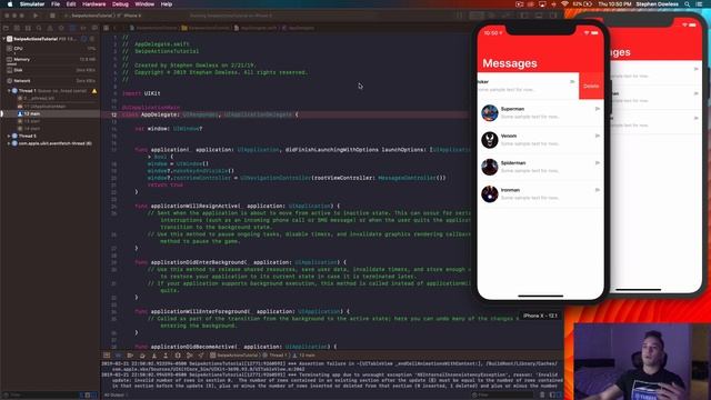 How To Add Custom Swipe Actions To TableView Cell | Swift 4.2 смотреть онлайн
