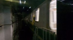 Прибытие метропоезда на станцию Зенит (Новокрестовская), Санкт-Петербург