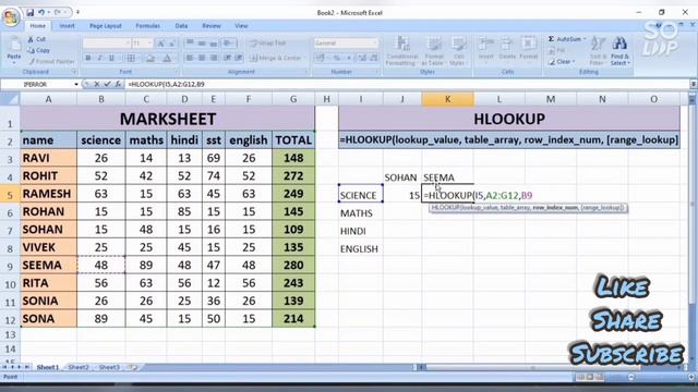 Hlookup in Excel sheet Video Tutorials | Hlookup formula in excel tutorial for beginners смотреть онлайн
