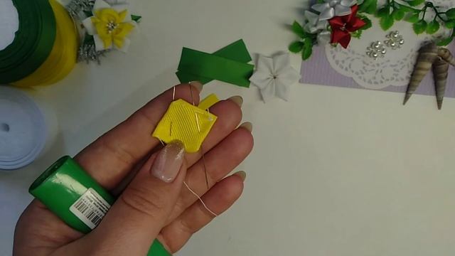 Нарциссы из лент своими руками/DIY смотреть онлайн