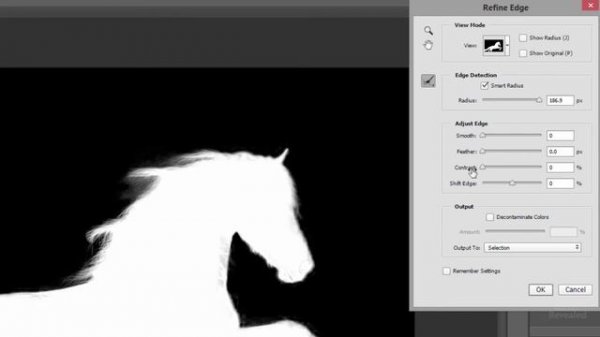 Background removal using refine edge in Adobe Photoshop