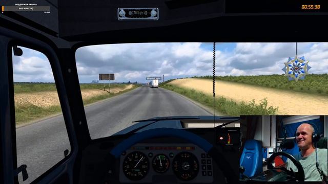 Euro Truck Simulator 2 - Версия 1.42 - руль Logitech G-27 - RUSmap + Южный регион - ЗИЛ 5423 смотреть онлайн