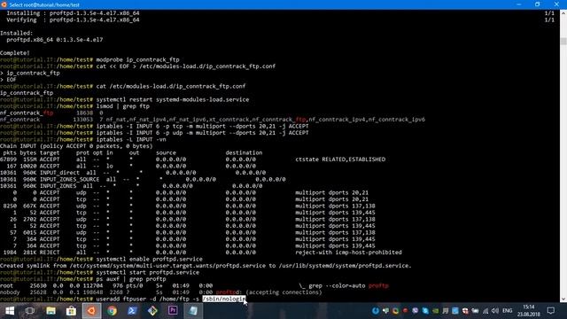 Установка и настройка FTP сервера (proFTPd). CentOS 7 Tutorials смотреть онлайн