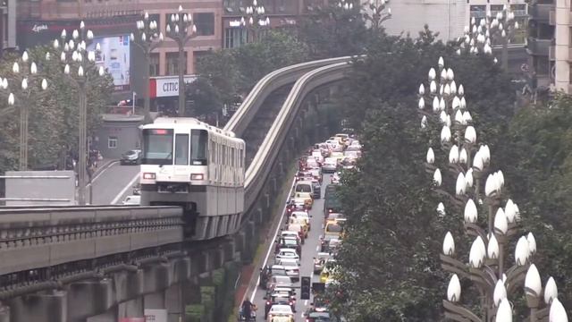 Monorail. Public Transport in Chongqing. China смотреть онлайн