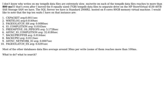 ms/write on tempdb data files are dead slow смотреть онлайн