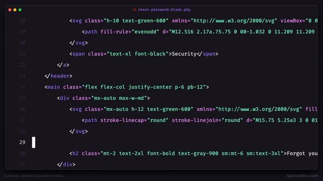 Laravel сброс пароля #4 - Страница сброса пароля смотреть онлайн