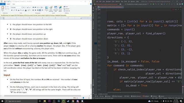 СофтУни обхождане на 2D матрица Python Advanced - 10.vampire_bunnies смотреть онлайн