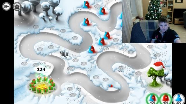 С новым годом!Новые новогодние уровни в jelly defense смотреть онлайн