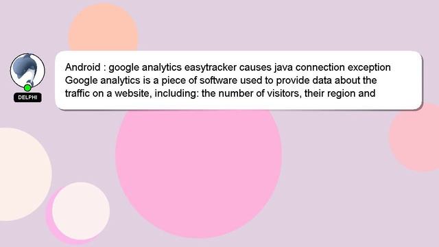 Android : google analytics easytracker causes java connection exception смотреть онлайн