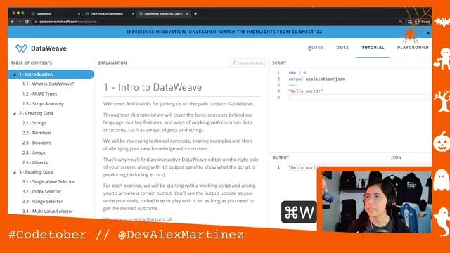 DataWeave's landing page: StackOverflow, Slack, GitHub, Docs, and more! | #Codetober 2022 Day 3 смотреть онлайн