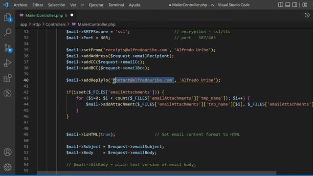 How to Send Emails with Laravel and PHP Mailer | Alfredo Uribe смотреть онлайн